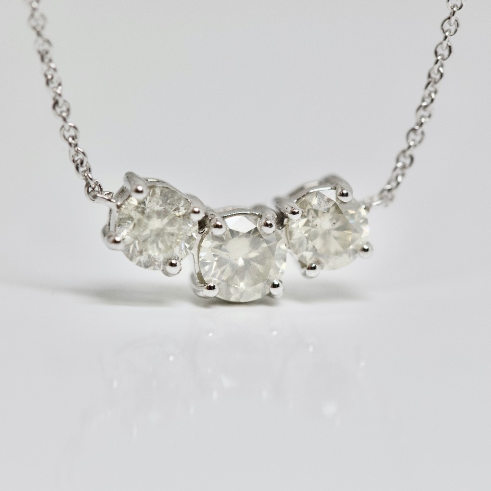 1.80 Carat 3 Diamonds Forever Platinum Necklace